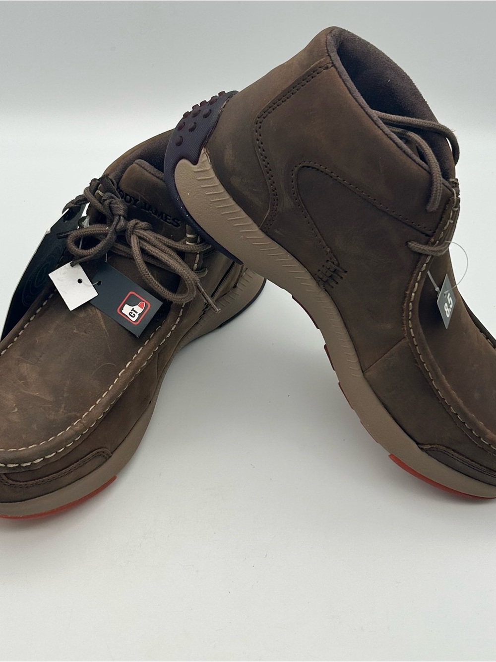 Cody James Men's Dark Brown Leather Moc Toe 8.5D Boots - Picture 15 of 16